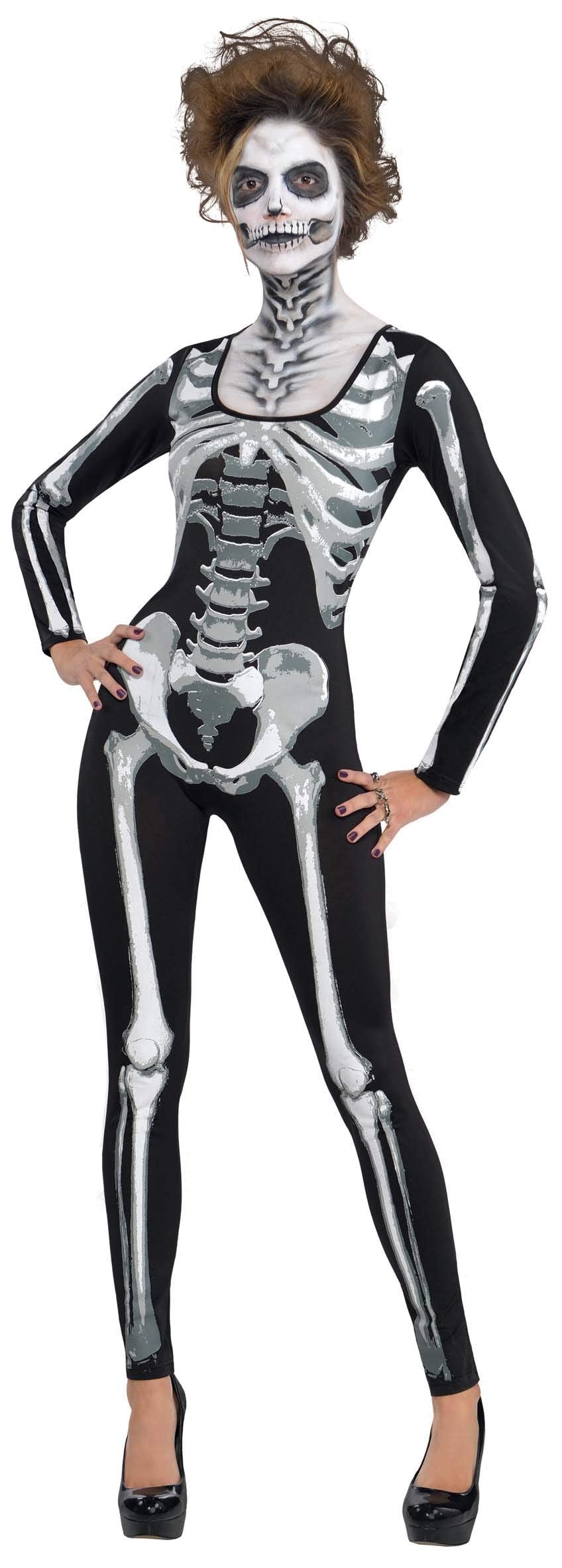 amscan 10235497 Skeleton Cat Suit Costume, Black