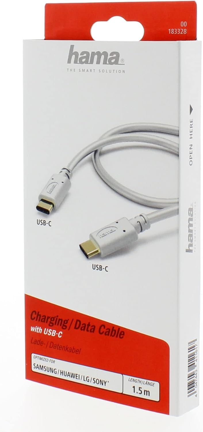 USB Type-C to USB Type-C Data Cable 1.5 m White