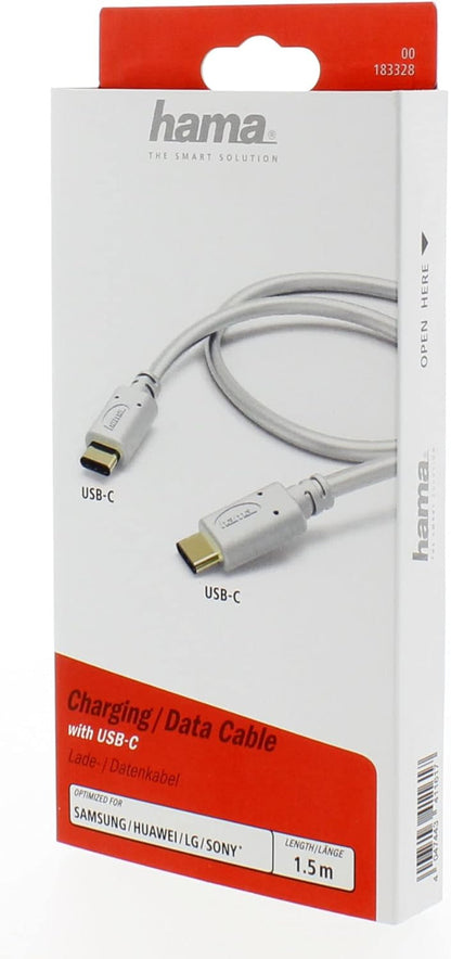 USB Type-C to USB Type-C Data Cable 1.5 m White