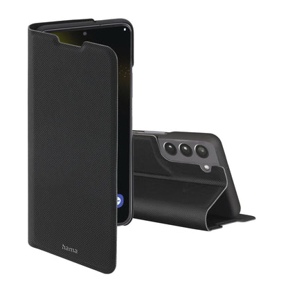 Hama Mobile Phone Case for Samsung Galaxy S22+ Slim Pro (Protective Case with Wallet, 2x Card Slots, Foldable Samsung S22+ Case with Magnetic Closure and Stand Function) Black