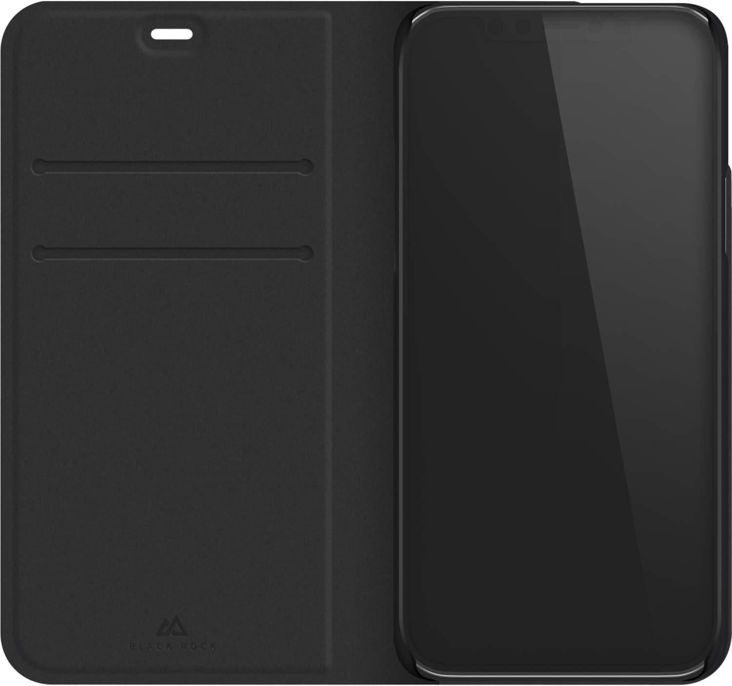 Black Rock - Case booklet flip case suitable for Apple iPhone 12/12 Pro I The Standard mobile phone case, 360 degree cover, magnetic closure (black