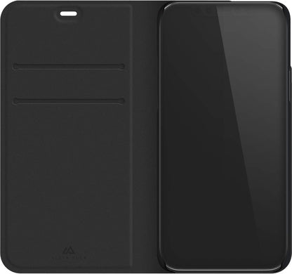 Black Rock - Case booklet flip case suitable for Apple iPhone 12/12 Pro I The Standard mobile phone case, 360 degree cover, magnetic closure (black