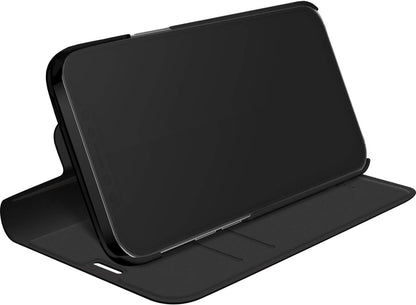 Black Rock - Case booklet flip case suitable for Apple iPhone 12/12 Pro I The Standard mobile phone case, 360 degree cover, magnetic closure (black