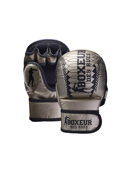 BOXEUR DES RUES - Synthetic Iridescent Leather Gloves, Unisex 3XL Gold