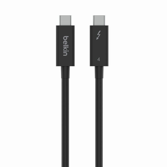 Belkin Thunderbolt 4 Cable (2M, 6.6ft Power Cable) & Thunderbolt 3 USB C to USB C 3.3ft/1M Long Data Transfer Power Cable (Black