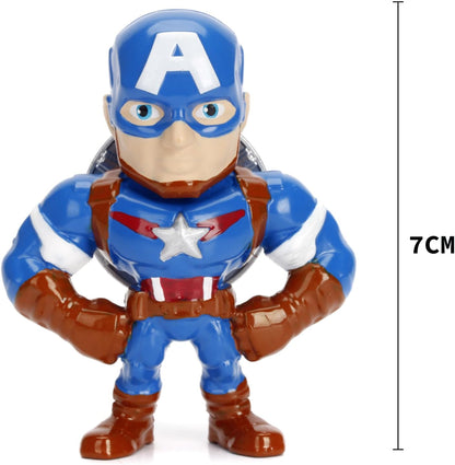 Jada- Pack de 4 Figuras de los Vengadores- Hechos en Metal Fundido, Iron Man, Capitán América, Black Panther, Antzman, de 7cm, A Partir de 8 años (253222014)