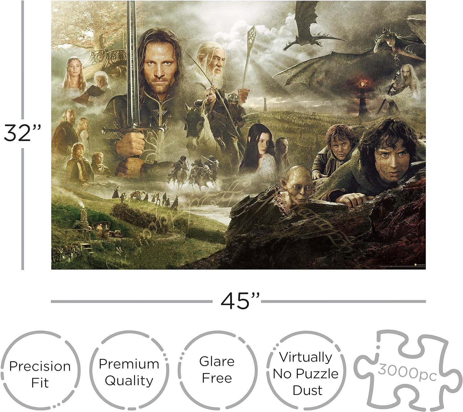 The Lord of the Rings 68520 Puzzle 3000P 81X114Cm, Multicolor, One Size