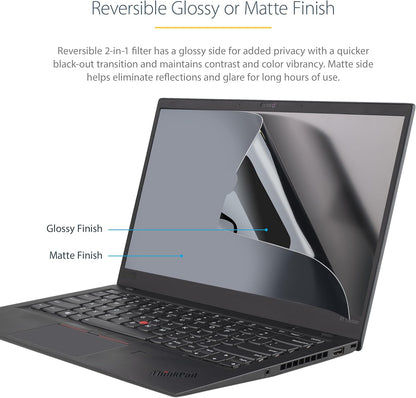 StarTech.com 17.3-inch 16:9 Laptop Privacy Filter, Anti-Glare Privacy Screen w/51% Blue Light Reduction, Notebook Screen Protector w/ +/- 30 Degrees Viewing Angle, Matte/Glossy (173L-PRIVACY-SCREEN