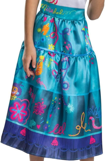 DISGUISE Mirabel Classic Fancy Dress Costume, Perfect for Encanto Fans, Includes A Stunning Multi-Colour Dress With Butterfly Shoulder Detail, Disney Costume for Girls. Size 7-8. 2-3 Multi