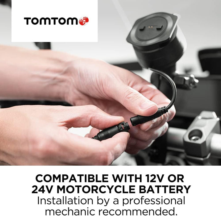 TomTom Motorcycle Sat Nav Battery Cable for all TomTom Motorcycle Sat Nav Rider Models (newer models, check compatibility list below),black,Medium