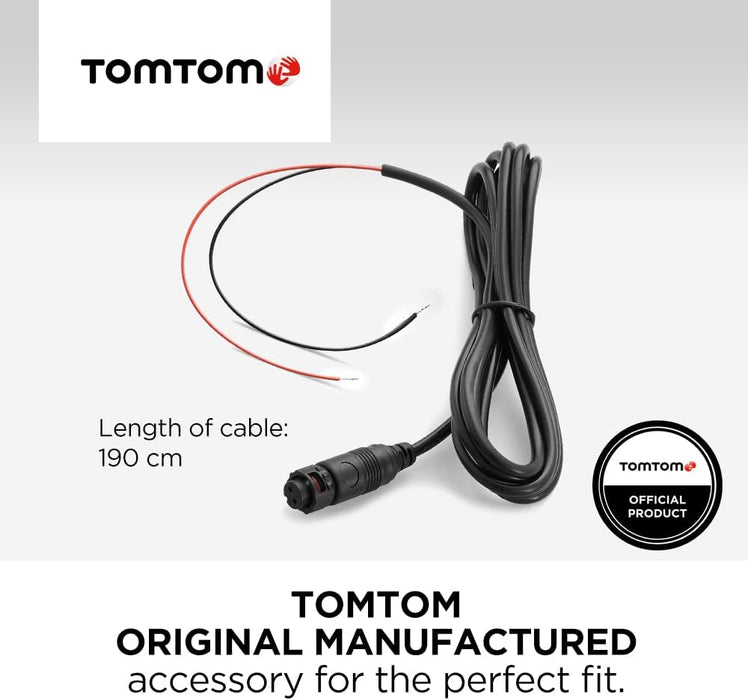 TomTom Motorcycle Sat Nav Battery Cable for all TomTom Motorcycle Sat Nav Rider Models (newer models, check compatibility list below),black,Medium