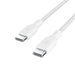 Belkin USB Type C to C Cable, 100W Power Delivery USB-IF Certified 2.0 USB C Charger Cable with Double Braided Nylon Exterior for iPhone 15, iPad, MacBook, Samsung Galaxy, Pixel and More -2 m, white