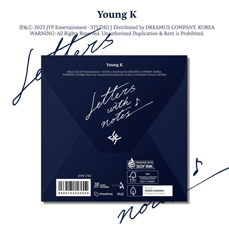 Young K 1st MINI 'Letters with notes(Digipack Ver.)' (韓国盤）