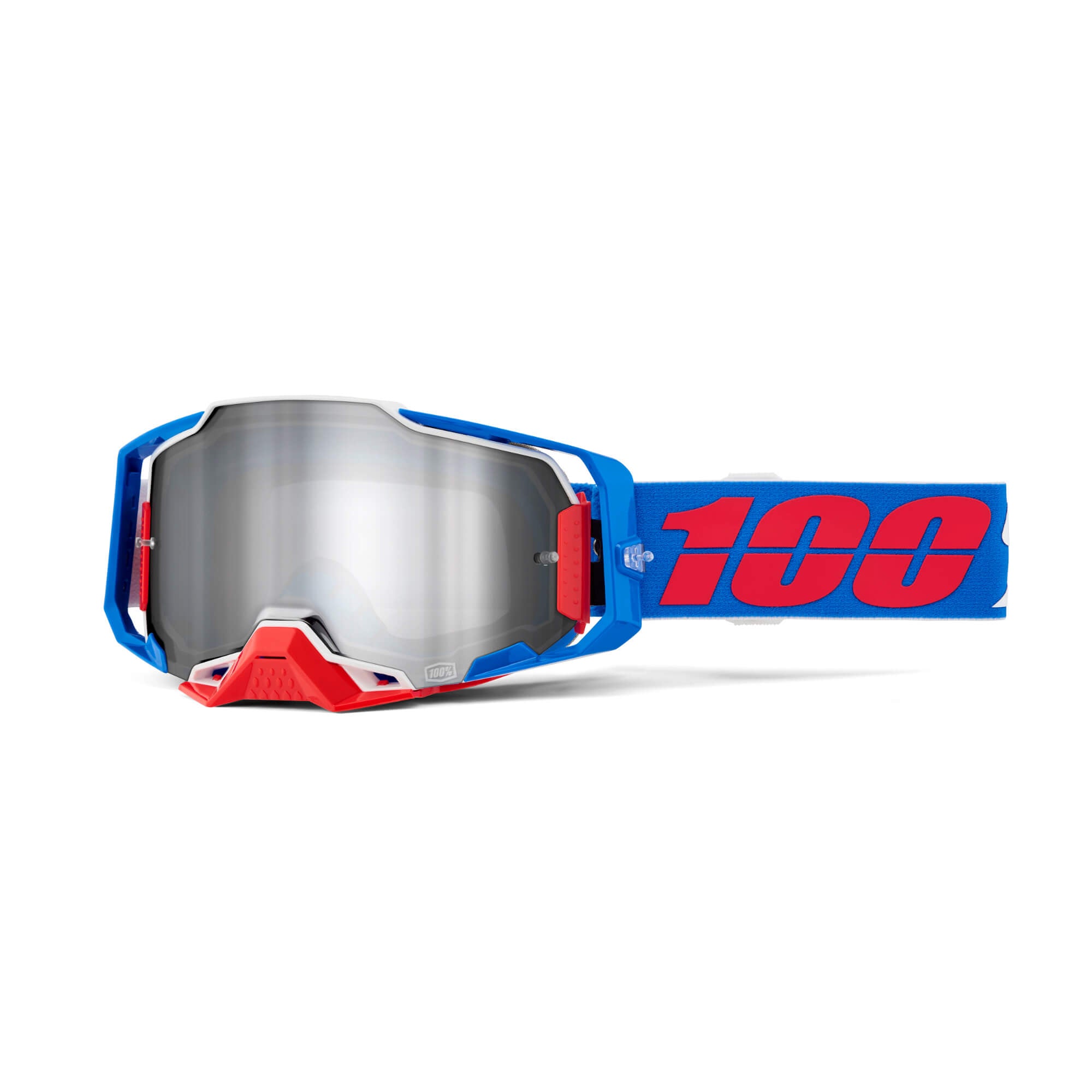100% 100_461315_196261041392, Maschera Unisex Adulto, Blu-Rosso, Taglia Unica