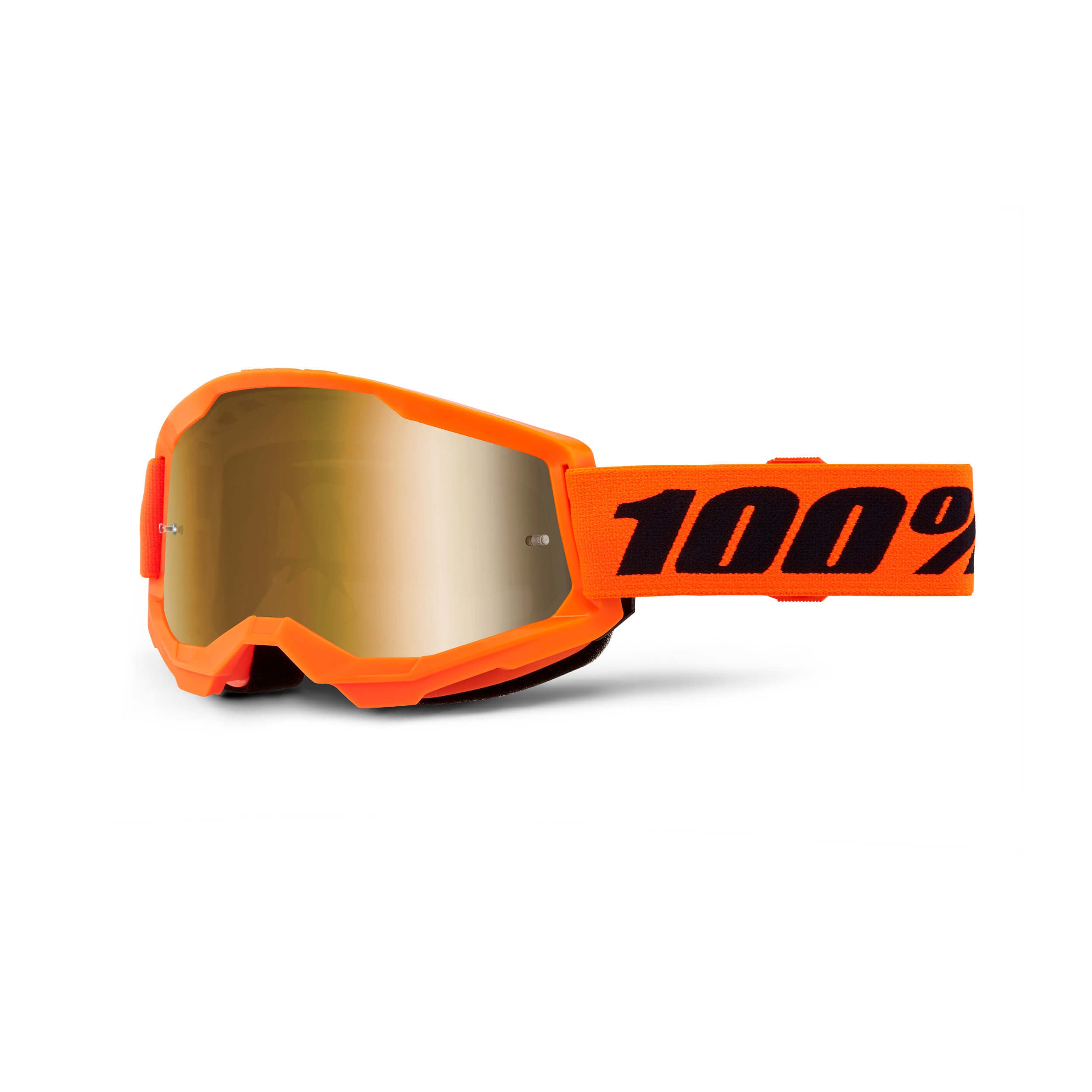 100% Strata 2 Essential Chrome Lunettes de motocross (Orange/Black