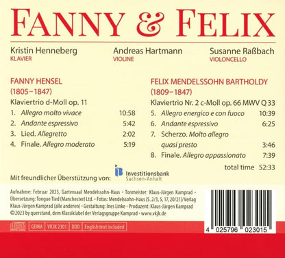 Fanny & Felix: Trio D-Moll Op. 11/Trio Nr. 2 C-Moll Op. 66 MWV Q33