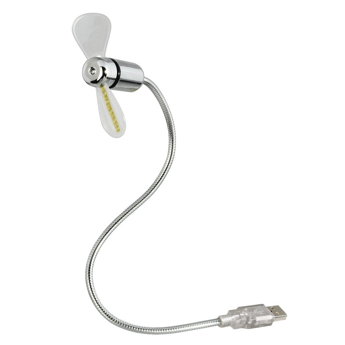 Usb Fan With Time Display - Silver