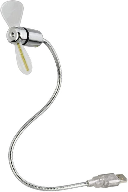 Usb Fan With Time Display - Silver