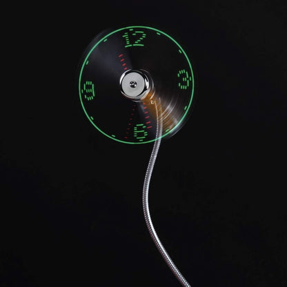 Usb Fan With Time Display - Silver