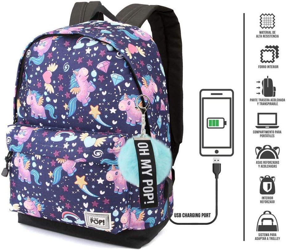 Oh My Pop! Pop! Magic-zaino Hs Rucksack, 42 cm, 23 liters, Mehrfarbig (Multicolour