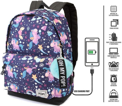 Oh My Pop! Pop! Magic-zaino Hs Rucksack, 42 cm, 23 liters, Mehrfarbig (Multicolour