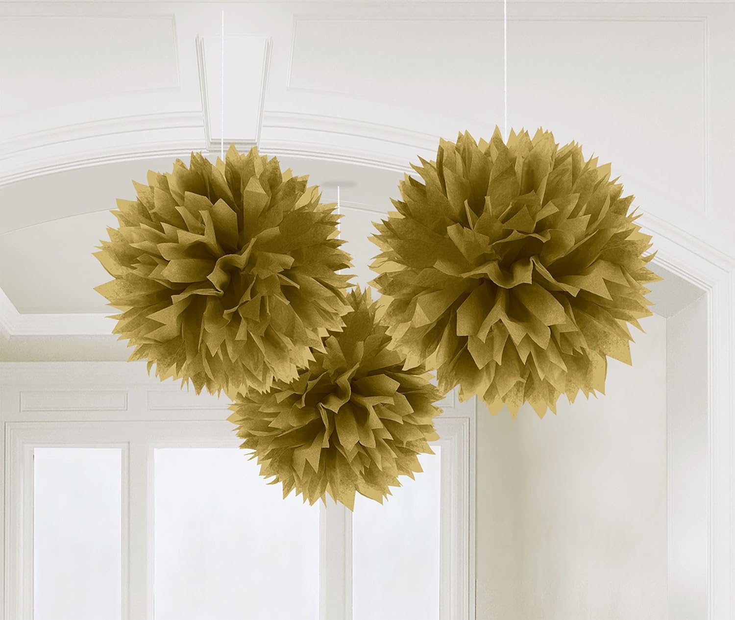 Amscan 18055-19-55 Dec Fluffy Gold- 3 Pack