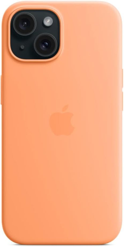 Apple - Back Cover For Mobile Phone - Magsafe Compatibility - Silicone - Orange Sorbet - For Iphone 15