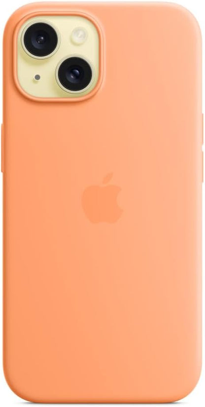 Apple - Back Cover For Mobile Phone - Magsafe Compatibility - Silicone - Orange Sorbet - For Iphone 15