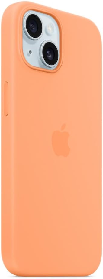 Apple - Back Cover For Mobile Phone - Magsafe Compatibility - Silicone - Orange Sorbet - For Iphone 15