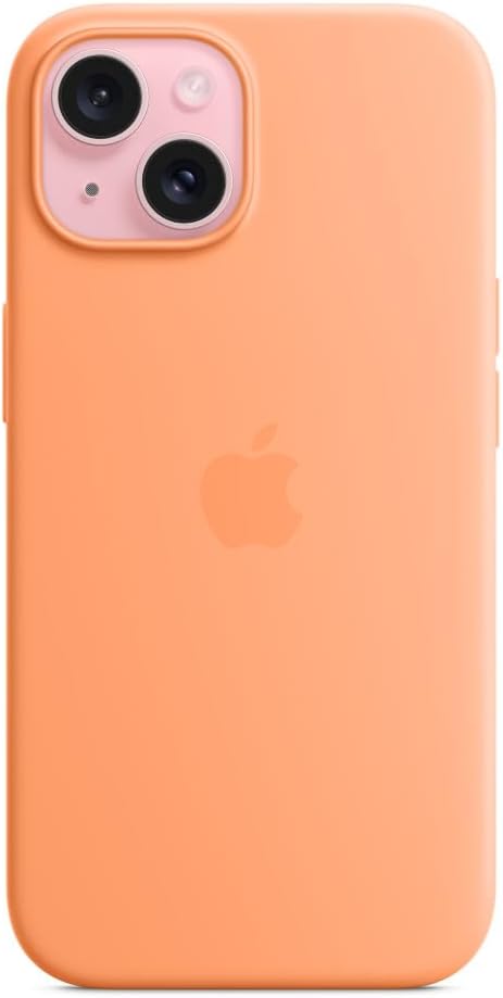 Apple - Back Cover For Mobile Phone - Magsafe Compatibility - Silicone - Orange Sorbet - For Iphone 15