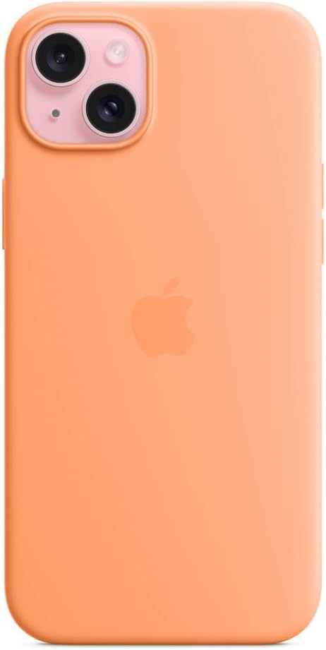 Apple - Back Cover For Mobile Phone - Magsafe Compatibility - Silicone - Orange Sorbet - For Iphone 15 Plus