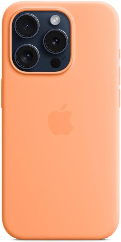 Apple - Back Cover For Mobile Phone - Magsafe Compatibility - Silicone - Orange Sorbet - For Iphone 15 Pro