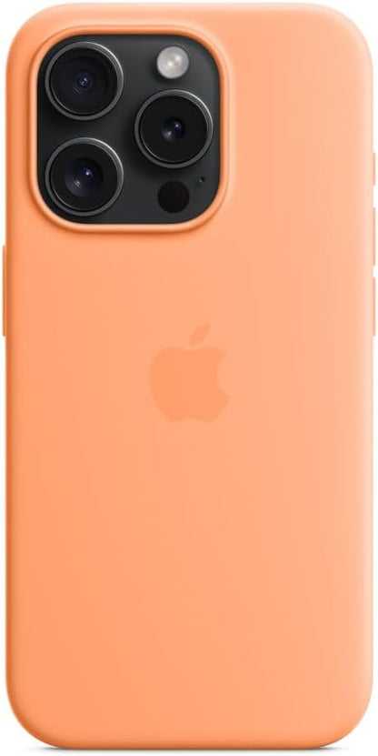 Apple - Back Cover For Mobile Phone - Magsafe Compatibility - Silicone - Orange Sorbet - For Iphone 15 Pro