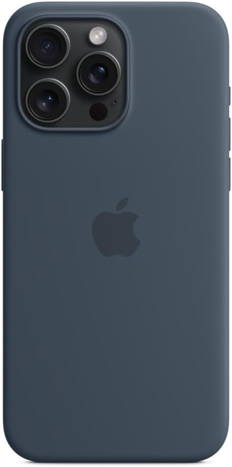 Apple - Back Cover For Mobile Phone - Magsafe Compatibility - Silicone - Storm Blue - For Iphone 15 Pro Max