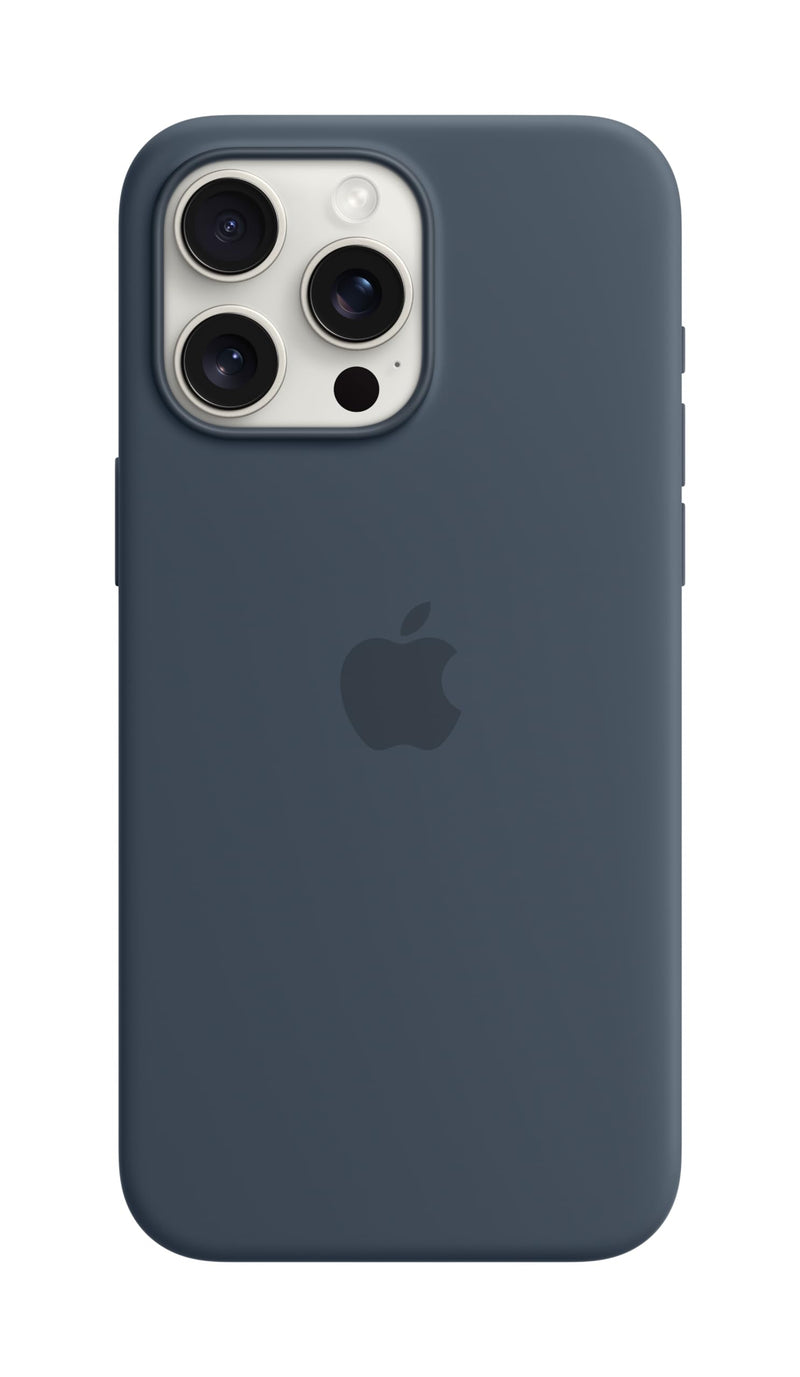 Apple - Back Cover For Mobile Phone - Magsafe Compatibility - Silicone - Storm Blue - For Iphone 15 Pro Max