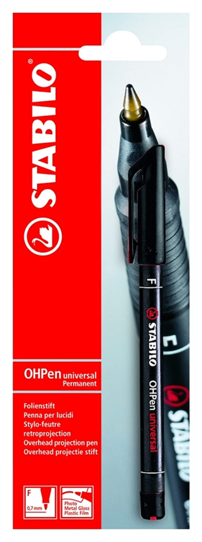 OHP Pen - STABILO OHP Permanent - Fine - Black Permanent Fine (F) 1 count (Pack of 1)