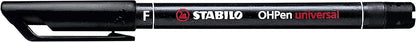 OHP Pen - STABILO OHP Permanent - Fine - Black Permanent Fine (F) 1 count (Pack of 1)