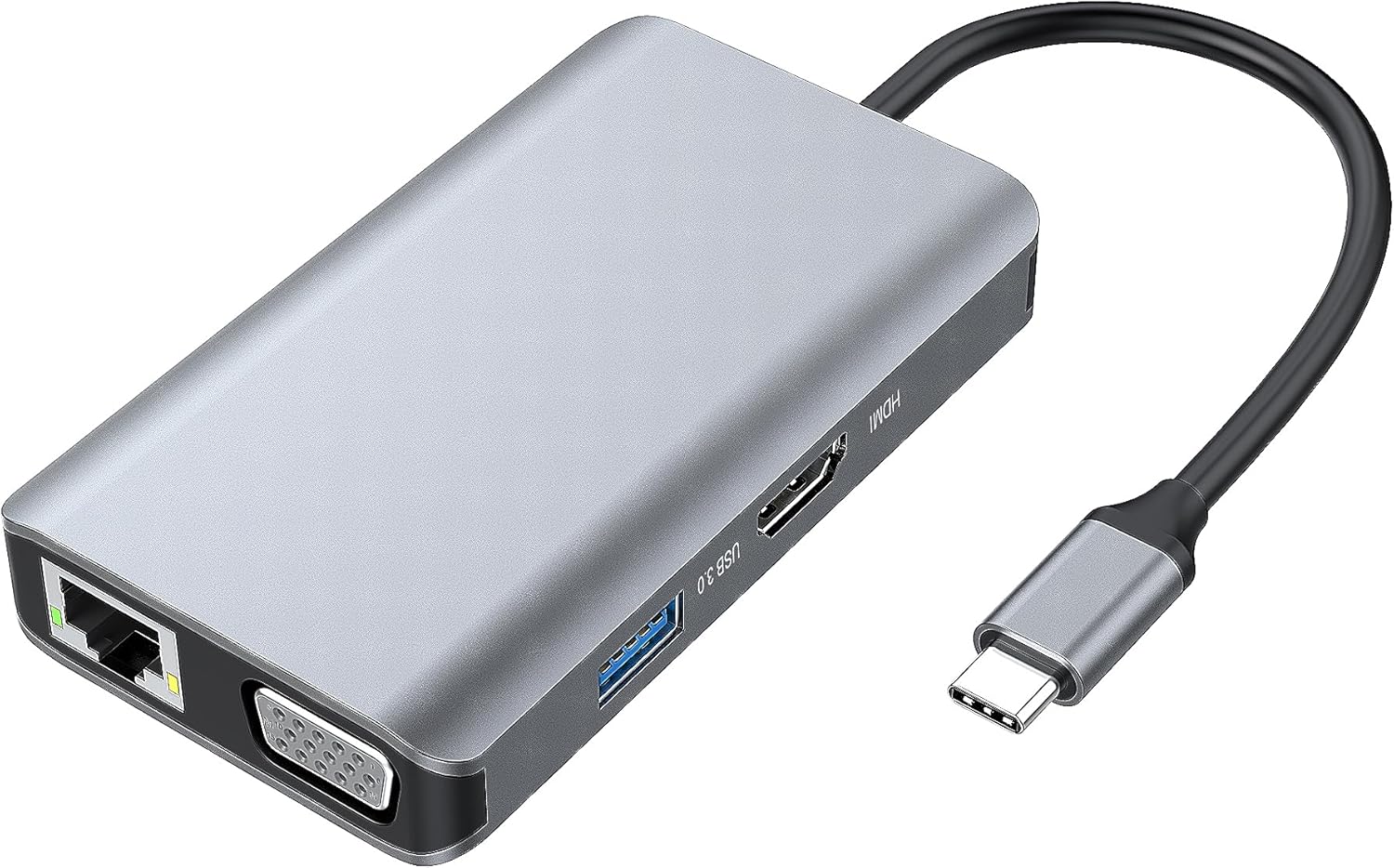 Conceptronic DONN21G 7-in-1 USB 3.2 Gen 1 Docking Station, HDMI, VGA, Gigabit Ethernet LAN, USB-A 3.0 x 3, 100W USB PD