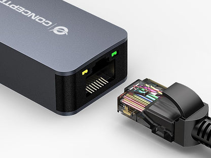 Conceptronic ABBY12G 2.5G Ethernet USB 3.0 Adapter Wake-on-LAN Compatible with Nintendo Switch