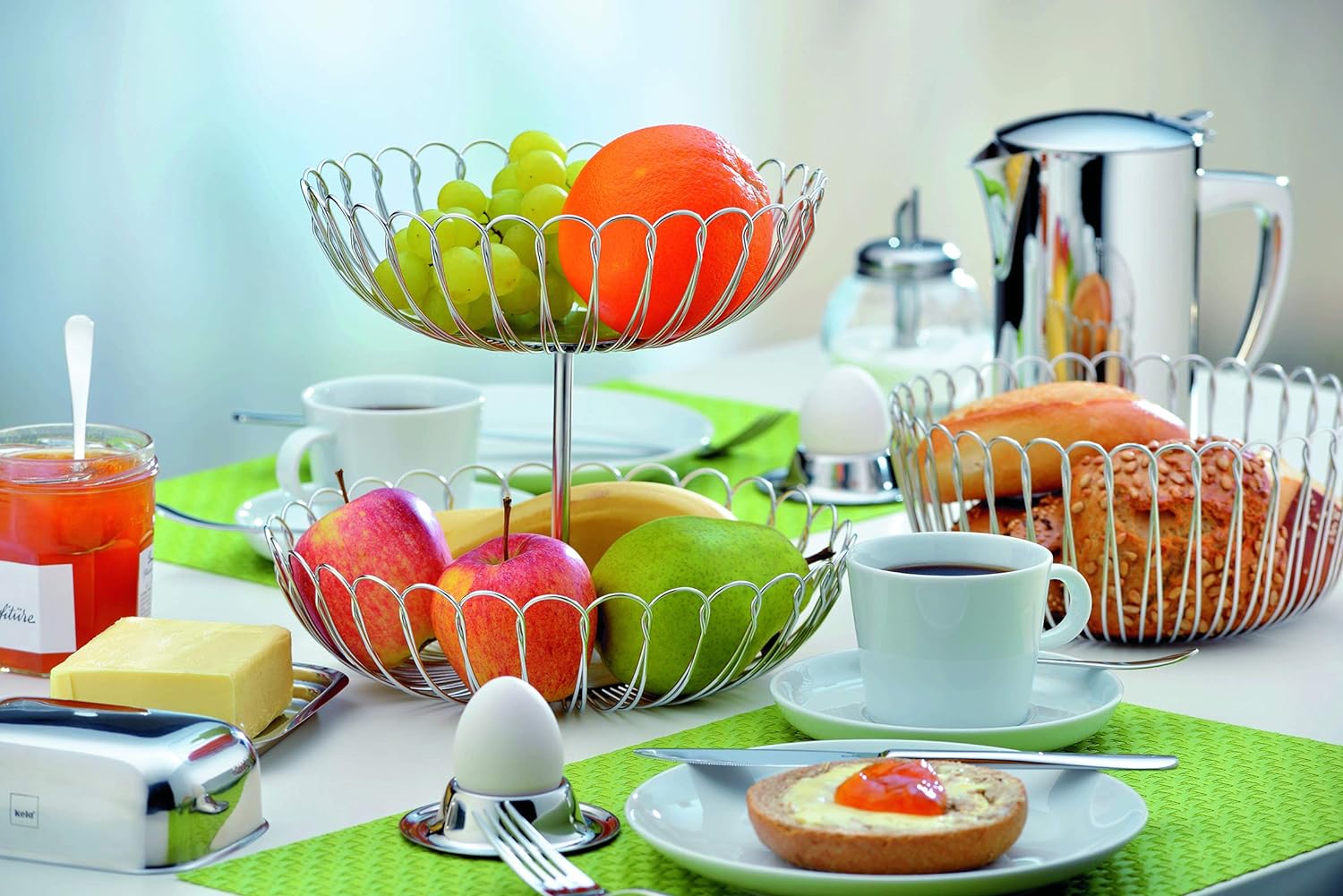 Kela "Vision Set-Egg Cups, Stainless Steel, Silver, 4-Piece