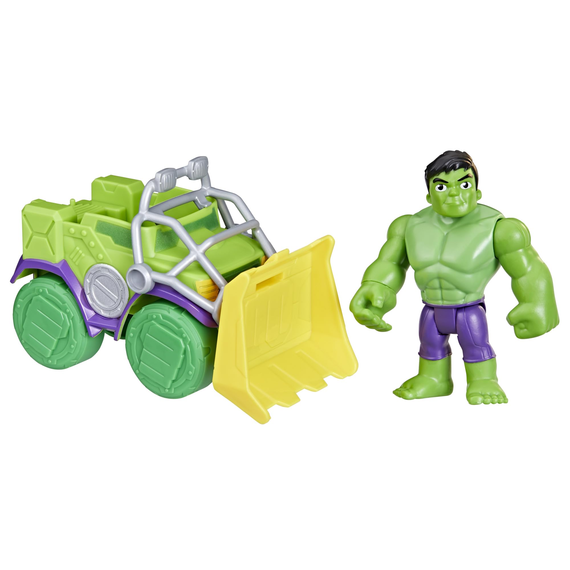 Marvel Spidey en zijn superteam, Hulk en sloopwagen, figuur met voertuig en accessoires, kleuterspeelgoed
