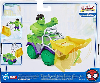 Marvel Spidey en zijn superteam, Hulk en sloopwagen, figuur met voertuig en accessoires, kleuterspeelgoed