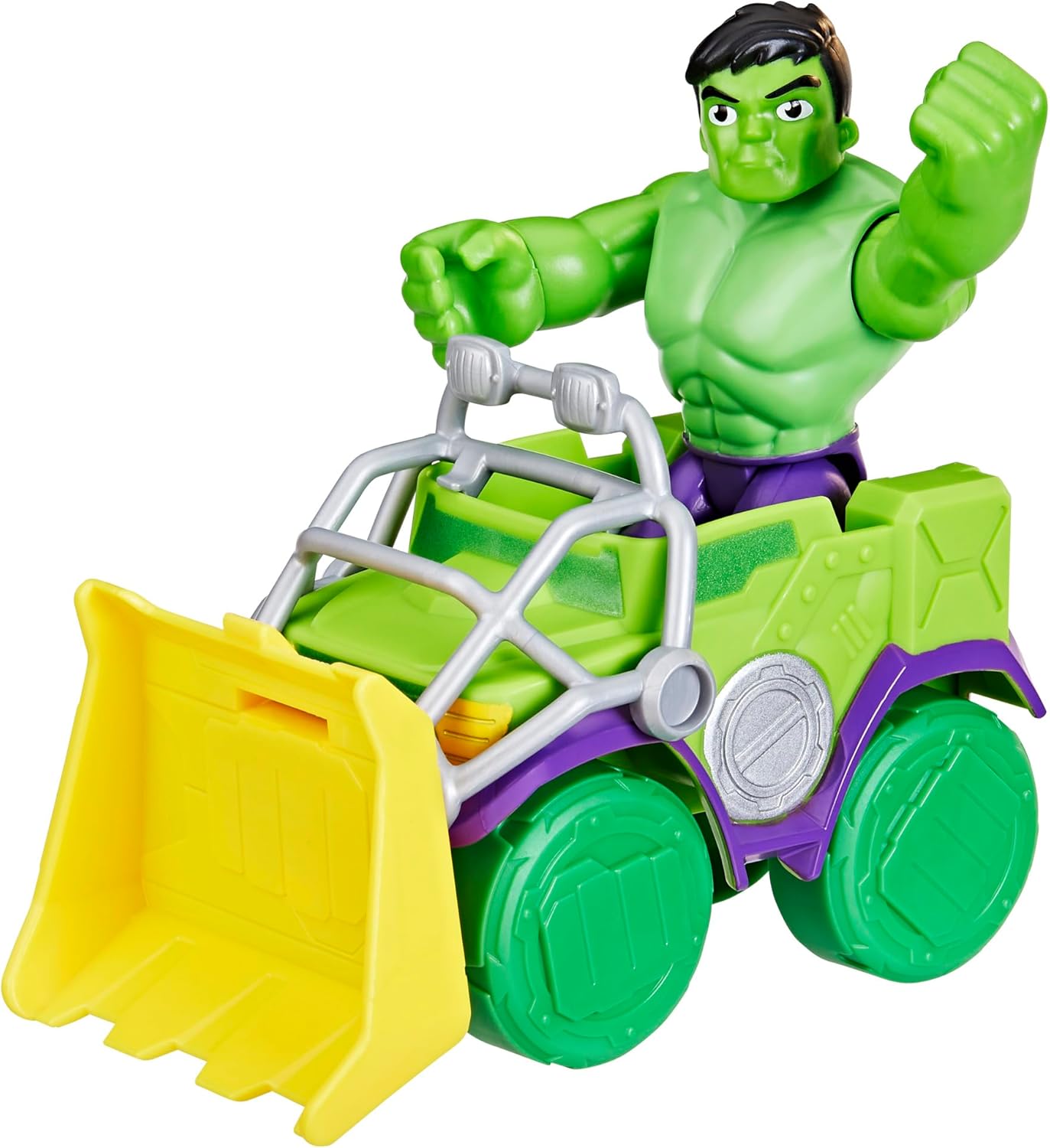 Marvel Spidey en zijn superteam, Hulk en sloopwagen, figuur met voertuig en accessoires, kleuterspeelgoed