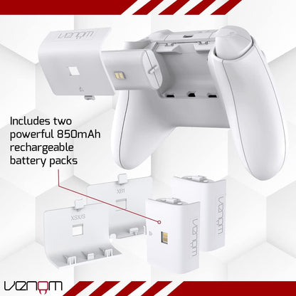 Venom Twin Charging Dock with 2 x Rechargeable Battery Packs - White (Xbox Series X & S / One) Twin Dock - White single