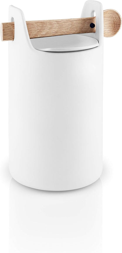 Voorraadpot / Organizer Met Lepel Hoog 20 Cm Wit