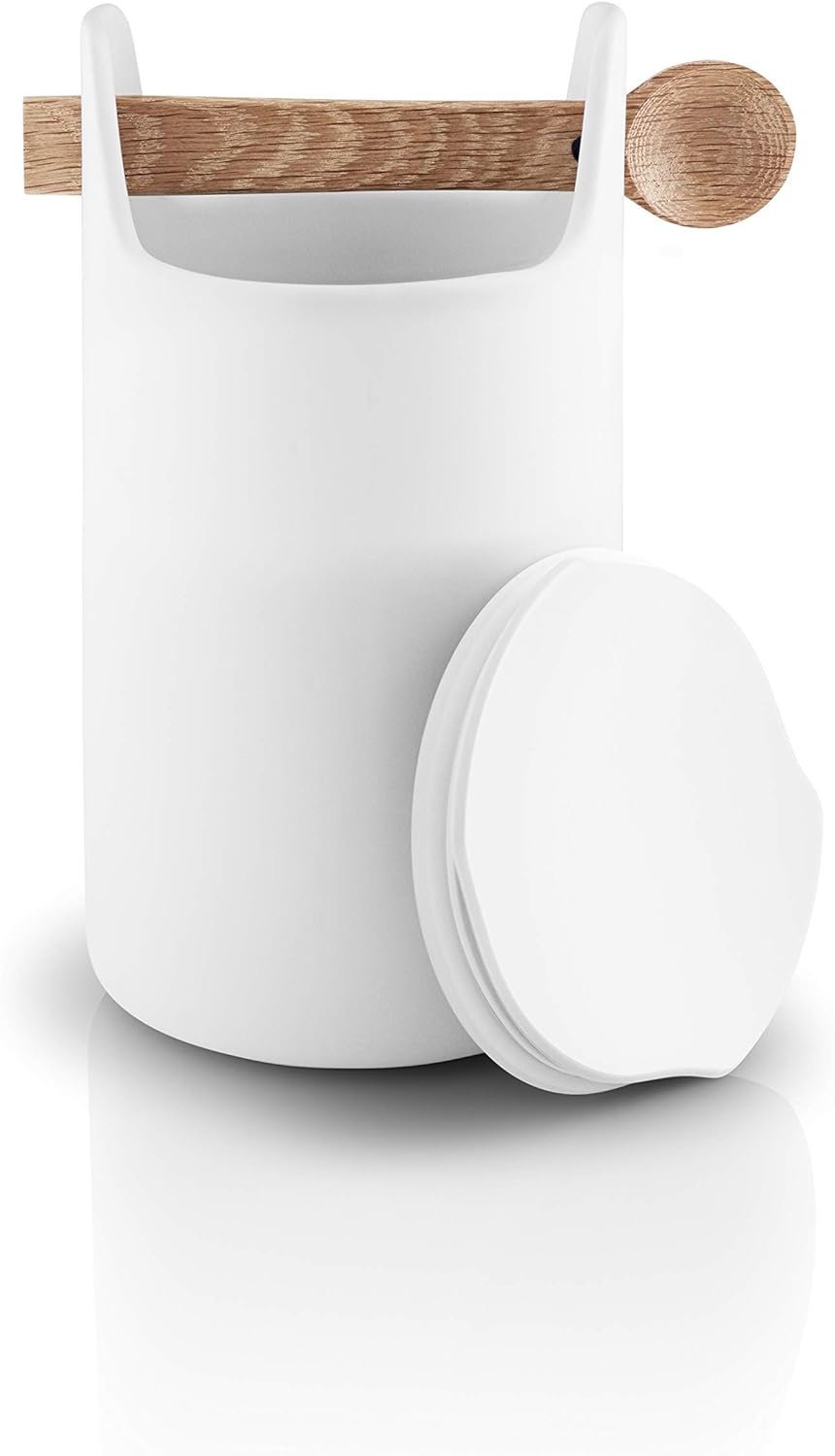 Voorraadpot / Organizer Met Lepel Hoog 20 Cm Wit
