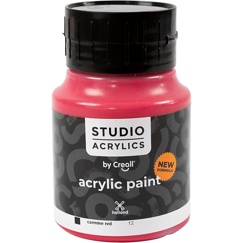 Creall Havo05012 500 ml 12 Carmine Red Havo Studio Acrylics Paint Bottle