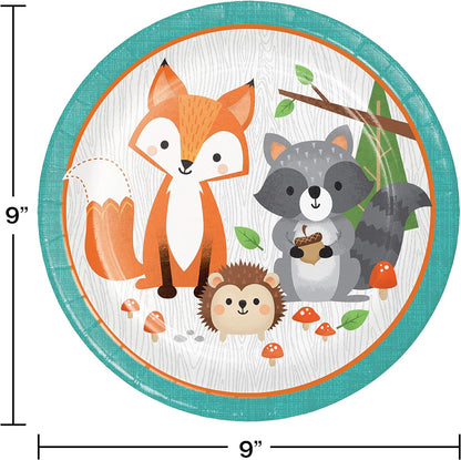 Creative Party PC343945 Wild One Woodland Animals - Platos de cena (8 unidades