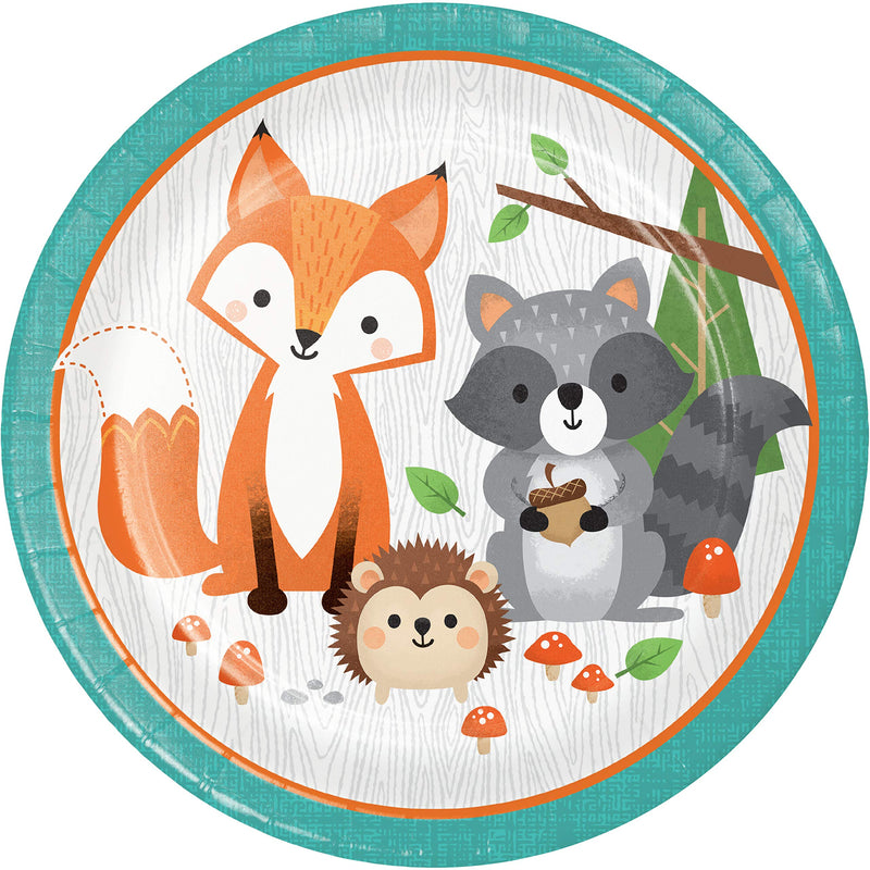 Creative Party PC343945 Wild One Woodland Animals - Platos de cena (8 unidades