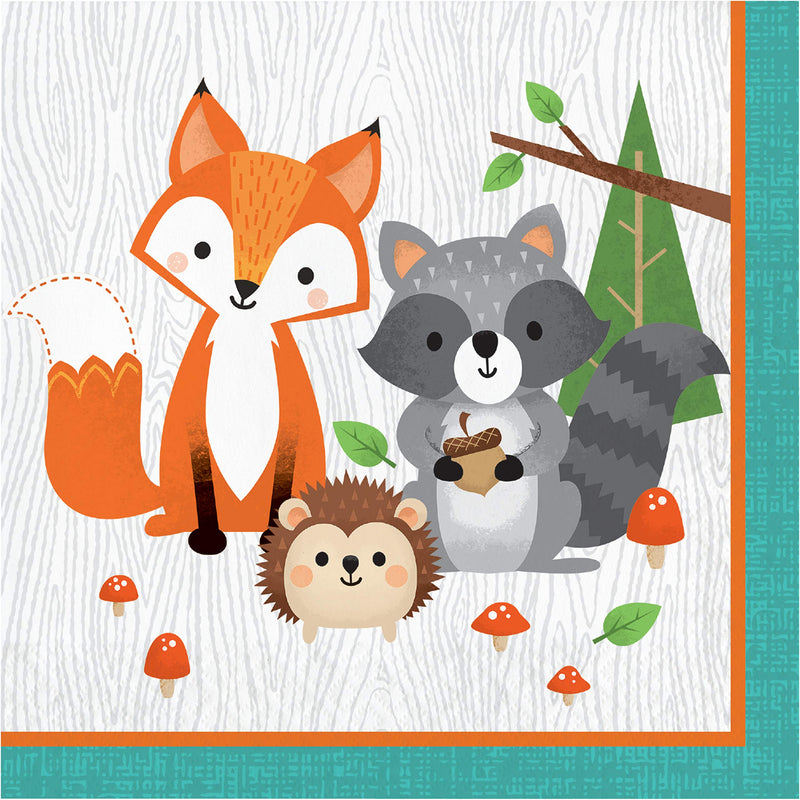 Creative Converting PC343947 Wild One Woodland Animals - Servilletas de papel para almuerzo (2 capas, 16 unidades